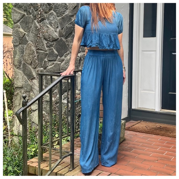 15 Boho Fabulous 2 Piece Wide Leg Pants And Top set - Picture 3 of 7